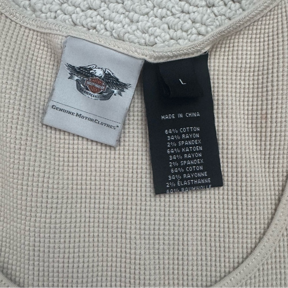 Harley-Davidson Beige Waffle Knit Top - Picture 4 of 6